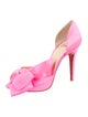 Christian Louboutin Satin Bow Accents D'Orsay Pumps