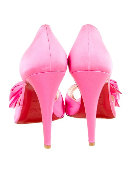 Christian Louboutin Satin Bow Accents D'Orsay Pumps