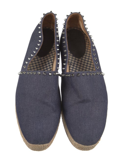 Christian Louboutin Spike Accents Denim Espadrilles