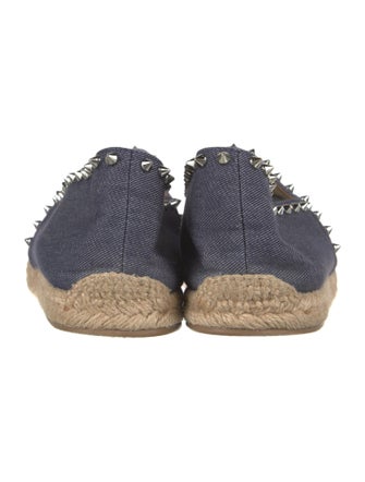 Christian Louboutin Spike Accents Denim Espadrilles