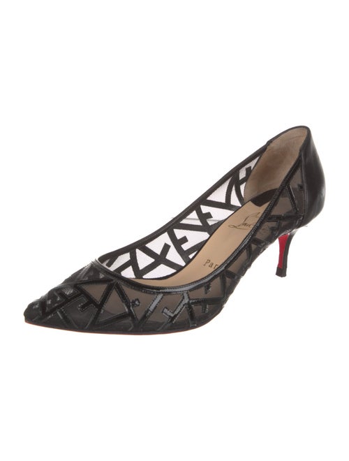 Christian Louboutin Leather Mesh Accents Pumps