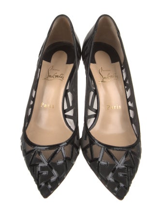 Christian Louboutin Leather Mesh Accents Pumps