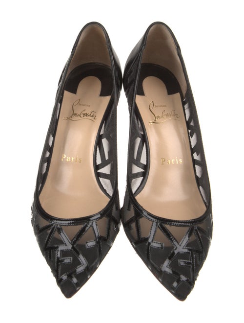 Christian Louboutin Leather Mesh Accents Pumps
