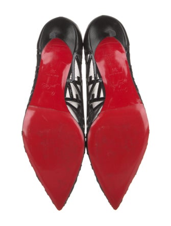 Christian Louboutin Leather Mesh Accents Pumps