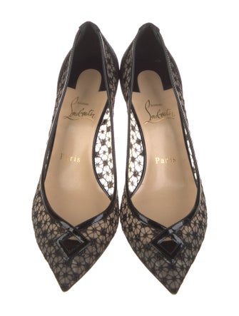 Christian Louboutin Mesh Lace Pattern Pumps