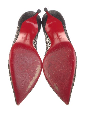 Christian Louboutin Mesh Lace Pattern Pumps