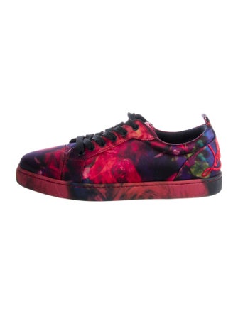 Christian Louboutin Printed Embroidered Accent Sneakers
