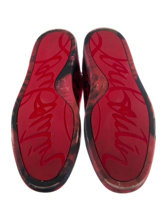 Christian Louboutin Printed Embroidered Accent Sneakers