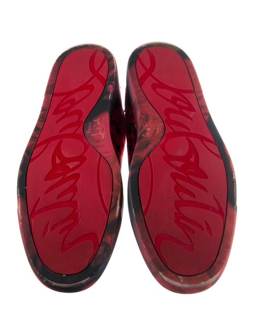 Christian Louboutin Printed Embroidered Accent Sneakers