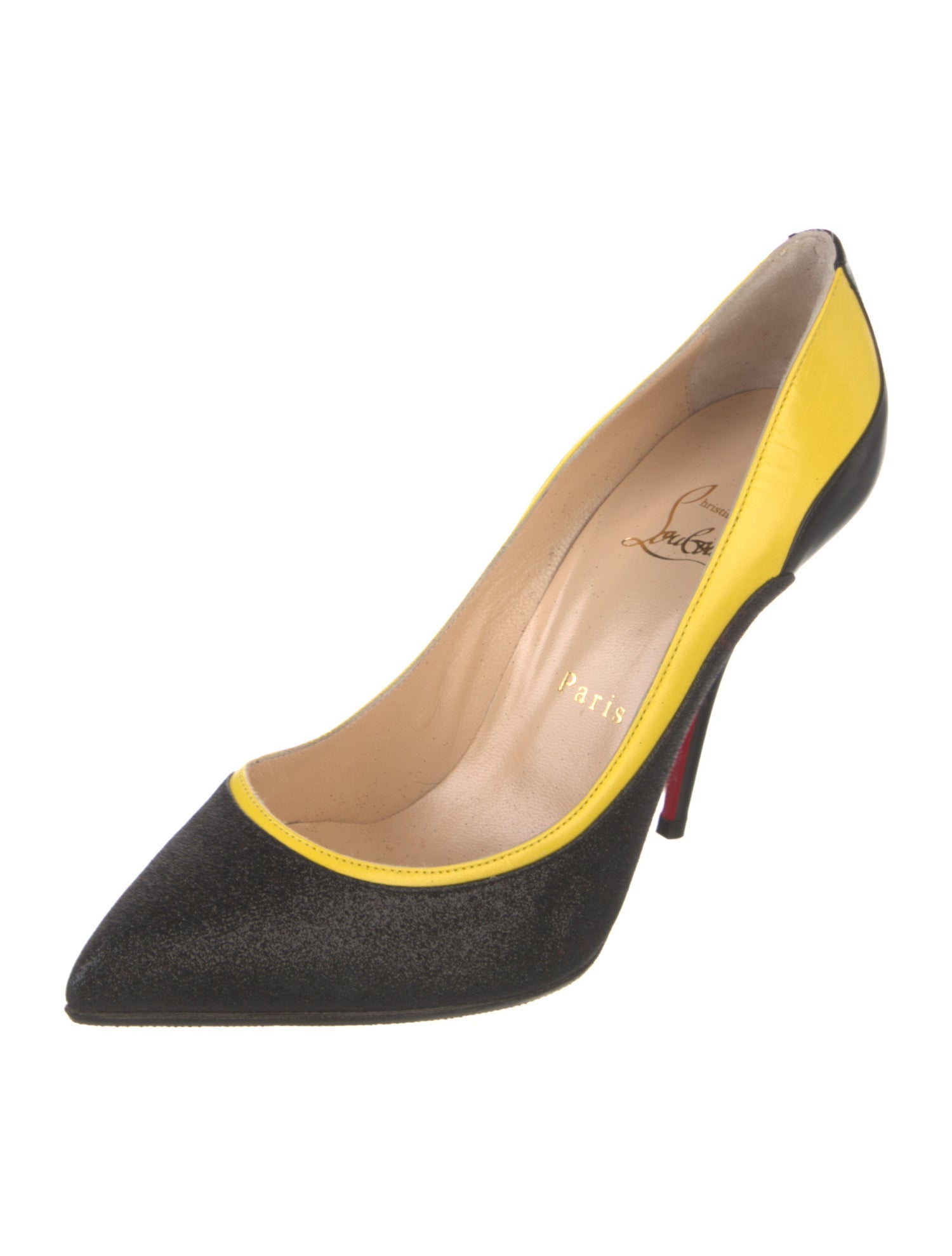 Christian Louboutin Glitter Colorblock Pattern Pumps