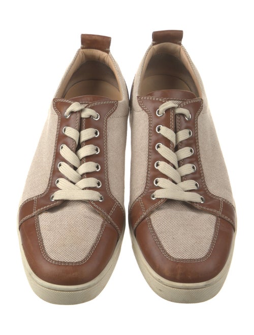 Christian Louboutin Leather Colorblock Pattern Sneakers