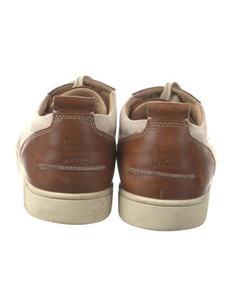 Christian Louboutin Leather Colorblock Pattern Sneakers