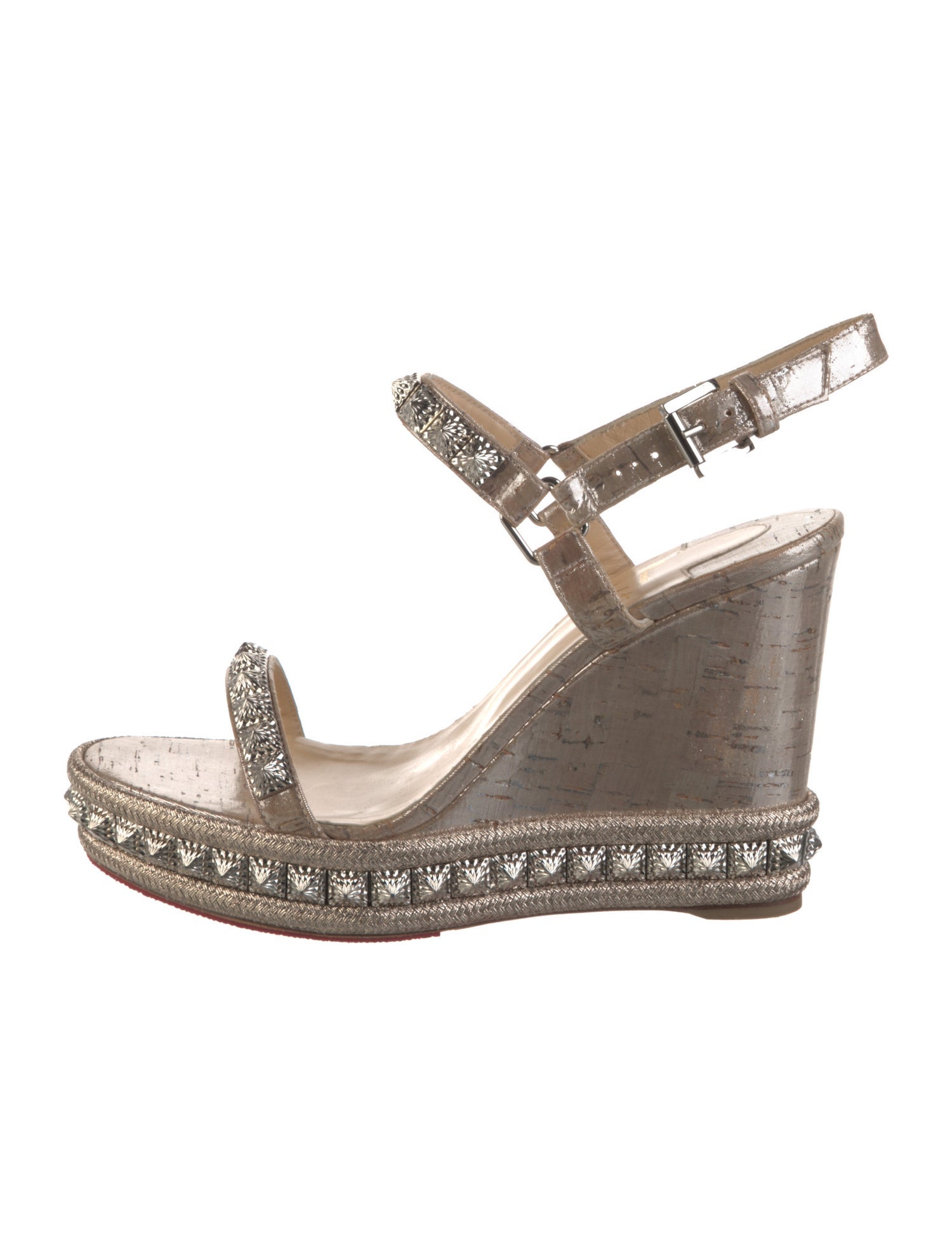 Christian Louboutin Leather Studded Accents Espadrilles