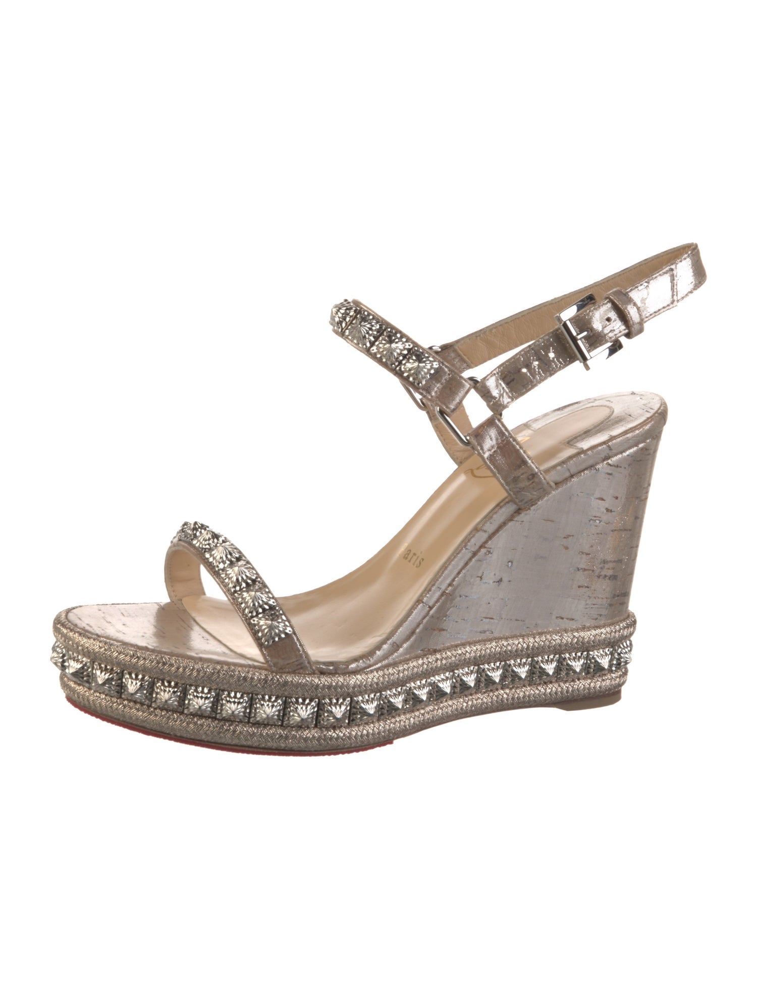 Christian Louboutin Leather Studded Accents Espadrilles