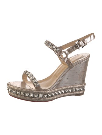 Christian Louboutin Leather Studded Accents Espadrilles