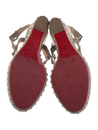 Christian Louboutin Leather Studded Accents Espadrilles