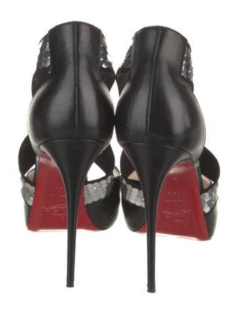 Christian Louboutin Leather Sequin Embellishments D'Orsay Pumps