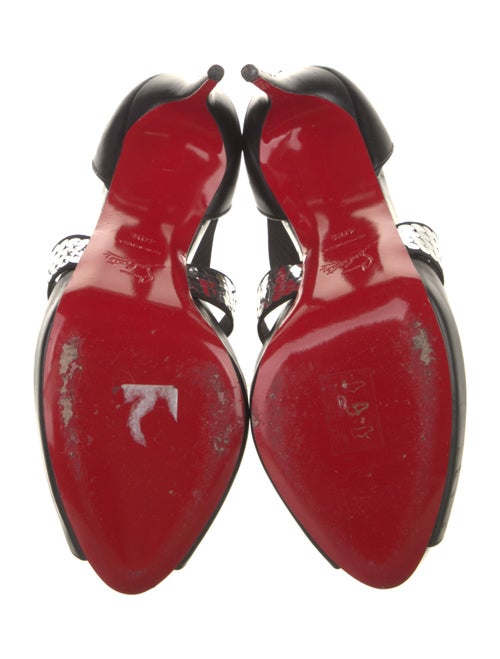 Christian Louboutin Leather Sequin Embellishments D'Orsay Pumps