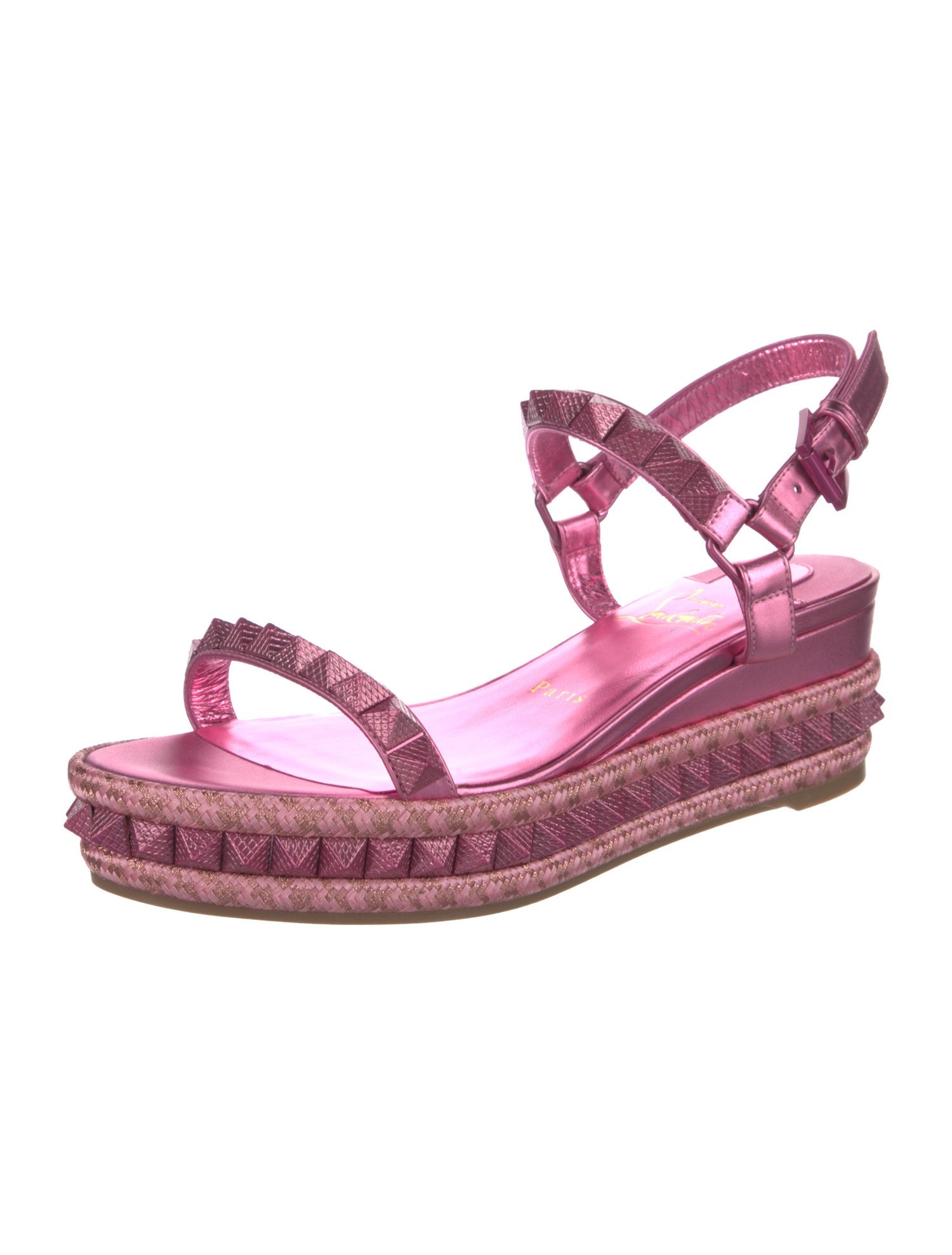 Christian Louboutin Pyraclou 60 Patent Leather Espadrilles