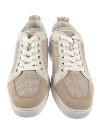 Christian Louboutin Spike Accents Colorblock Pattern Sneakers