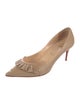 Christian Louboutin Leather Ruffle Embellishment Pumps