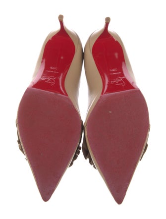 Christian Louboutin Leather Ruffle Embellishment Pumps