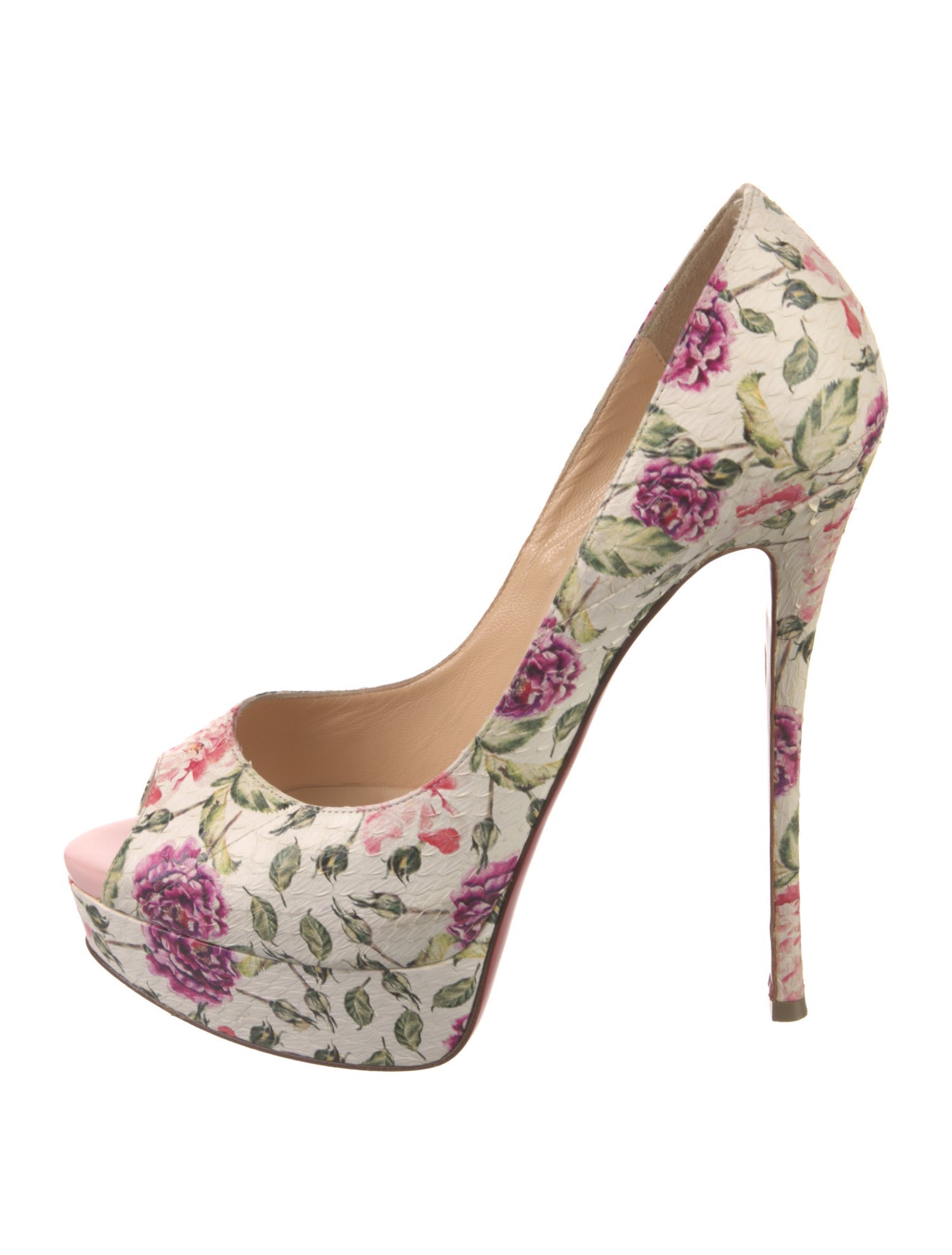 Christian Louboutin Embossed Leather Printed Pumps