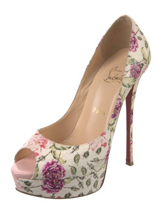 Christian Louboutin Embossed Leather Printed Pumps