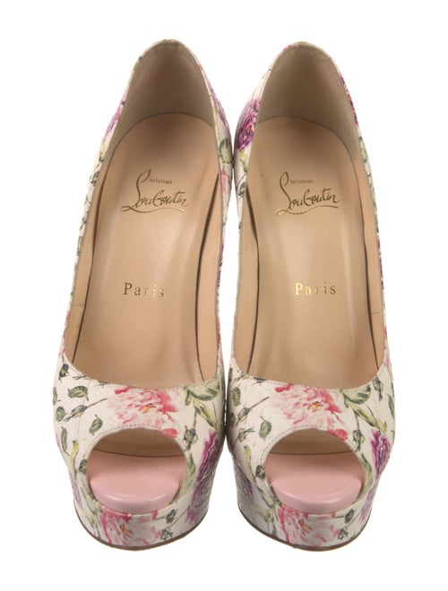 Christian Louboutin Embossed Leather Printed Pumps
