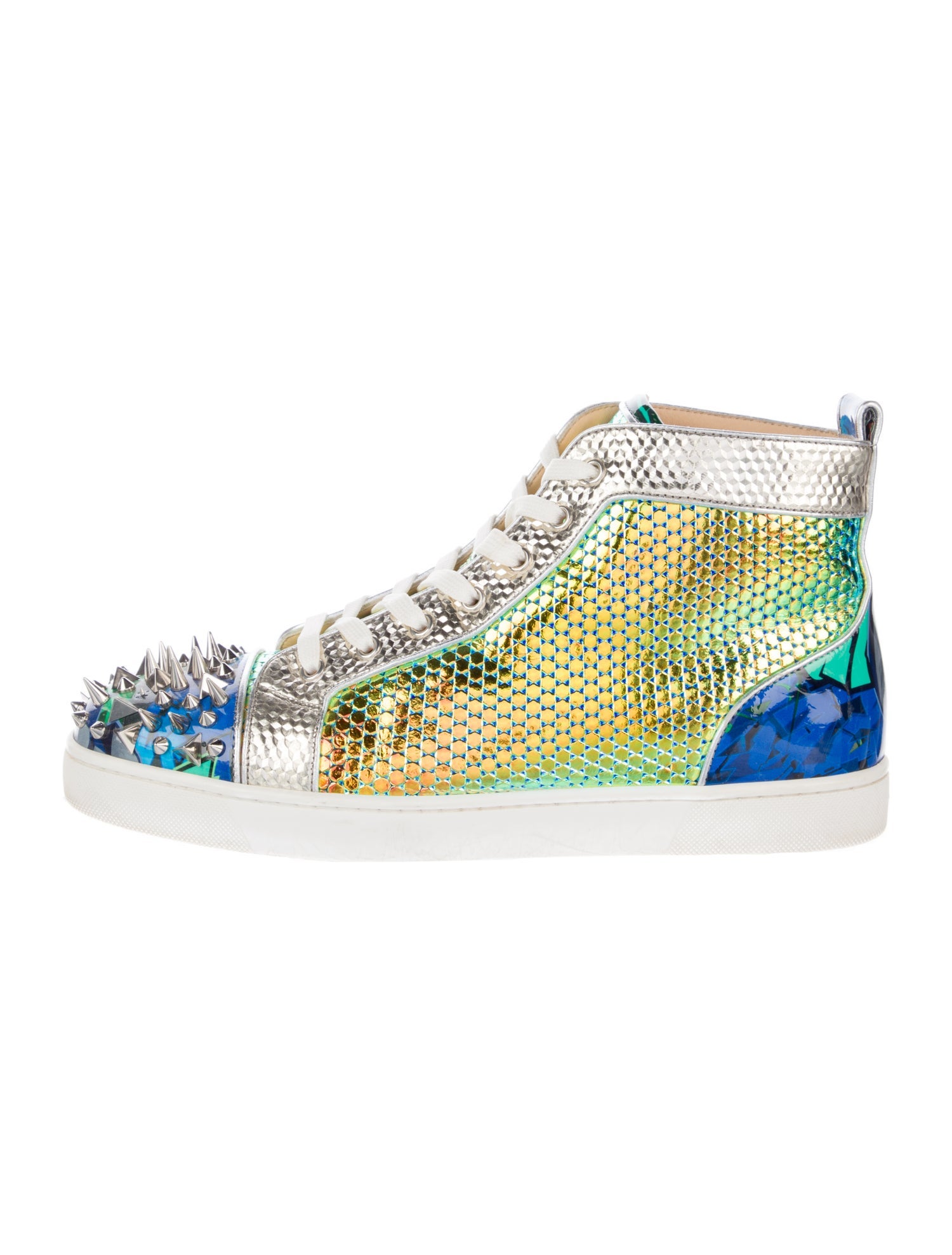 Christian Louboutin Spike Accents Leather Sneakers