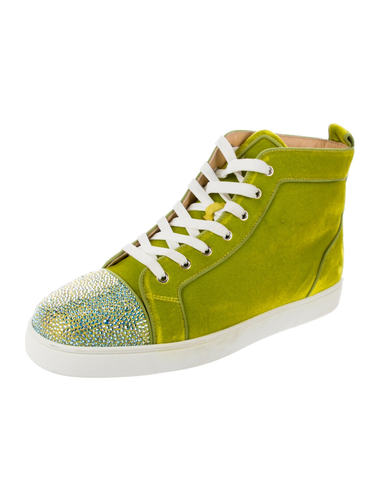 Christian Louboutin Velvet Crystal Embellishments Sneakers