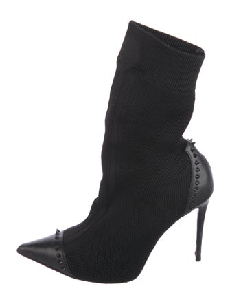 Christian Louboutin Spike Accents Studded Accents Sock Boots