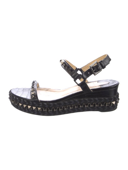 Christian Louboutin Crocodile Studded Accents Espadrilles