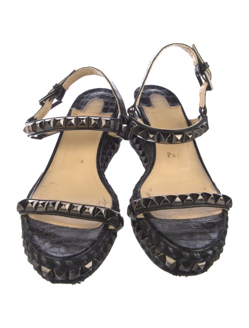 Christian Louboutin Crocodile Studded Accents Espadrilles