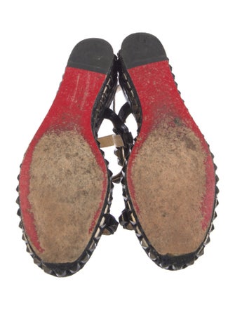 Christian Louboutin Crocodile Studded Accents Espadrilles