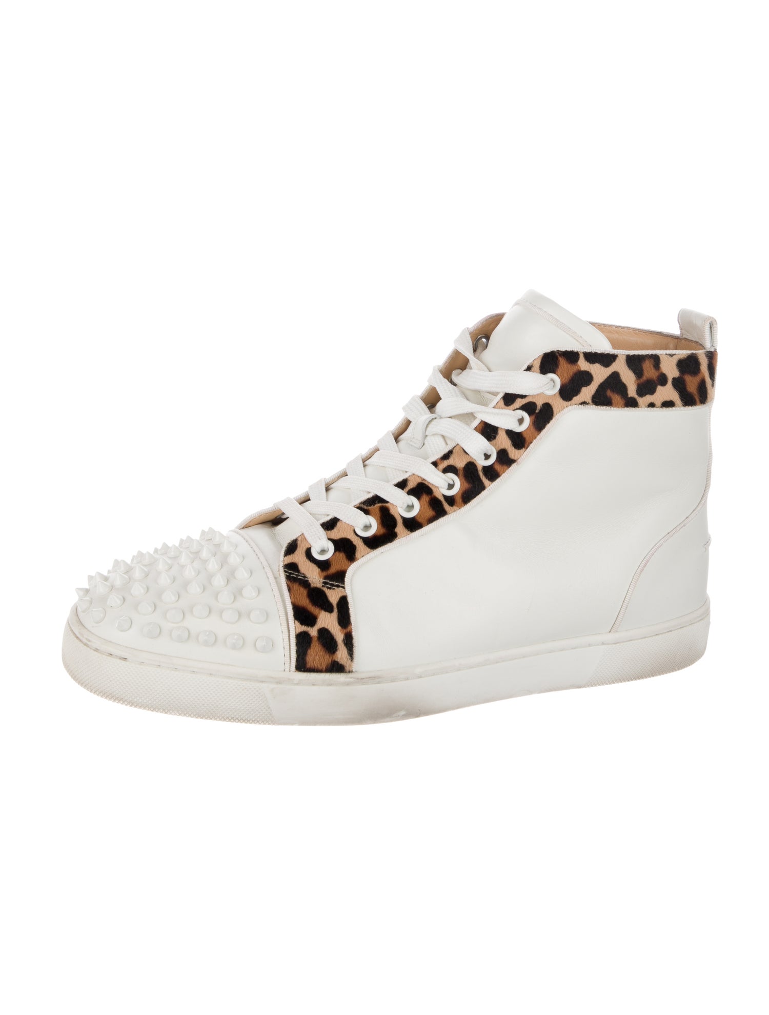 Christian Louboutin Spike Accents Leather Sneakers