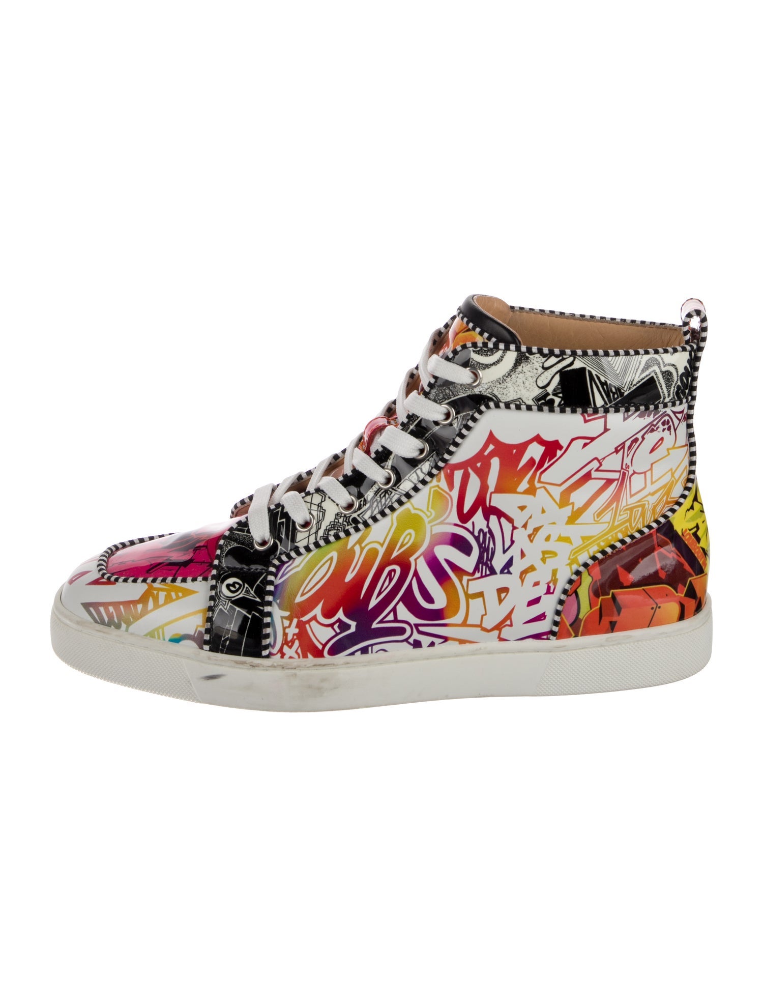 Christian Louboutin Patent Leather Printed Sneakers