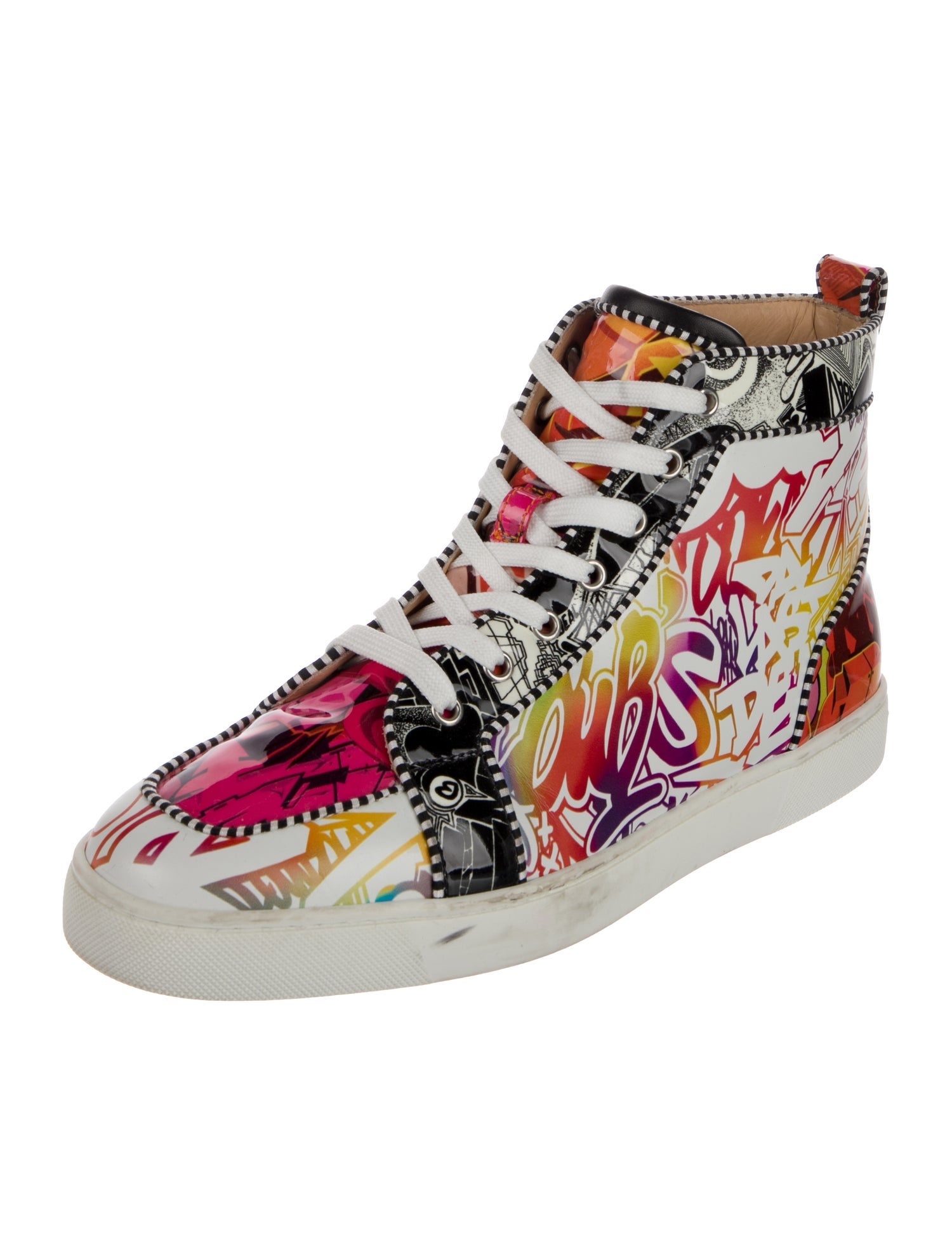 Christian Louboutin Patent Leather Printed Sneakers