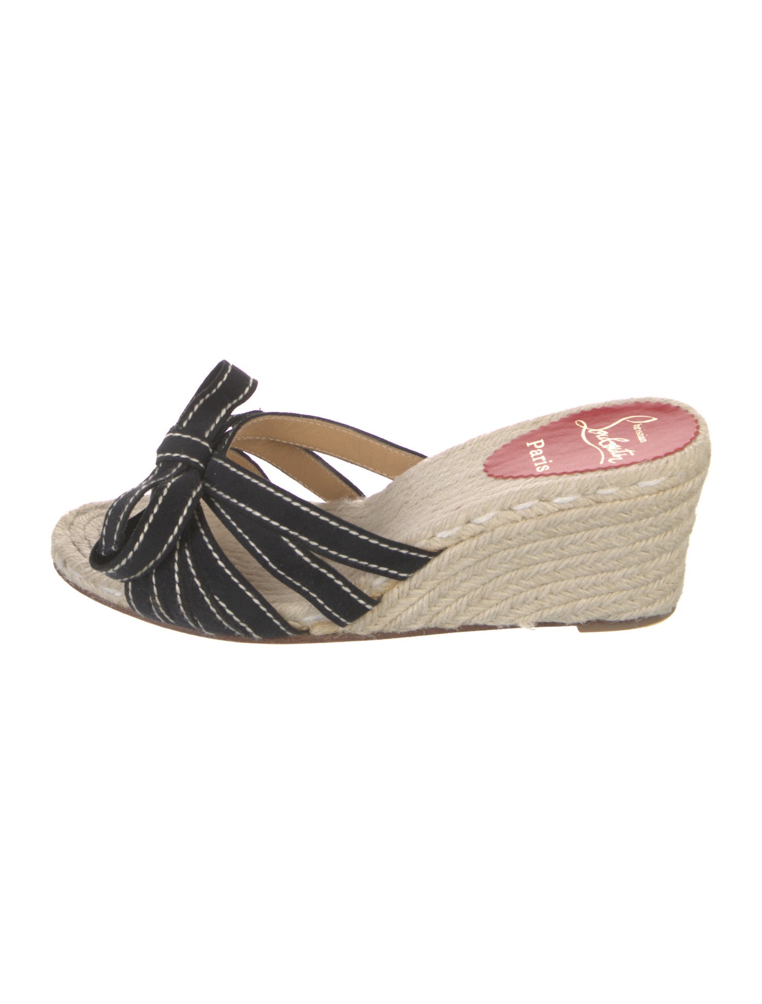 Christian Louboutin Jute Colorblock Pattern Espadrilles