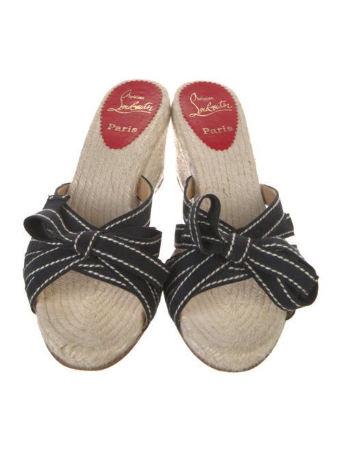 Christian Louboutin Jute Colorblock Pattern Espadrilles