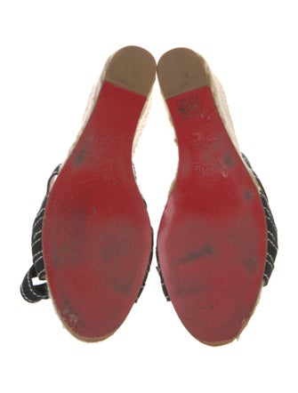 Christian Louboutin Jute Colorblock Pattern Espadrilles
