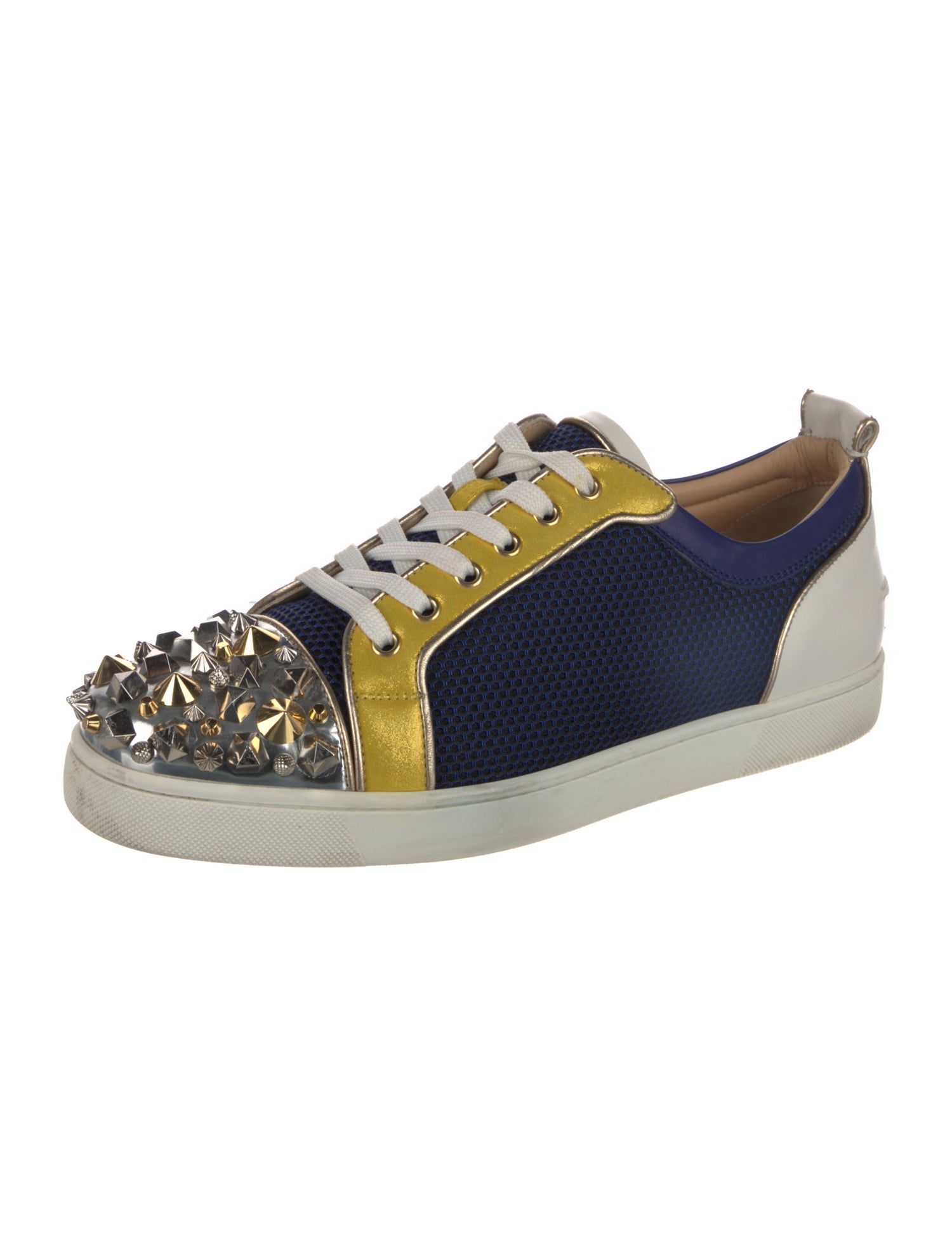 Christian Louboutin Colorblock Pattern Studded Accents Sneakers