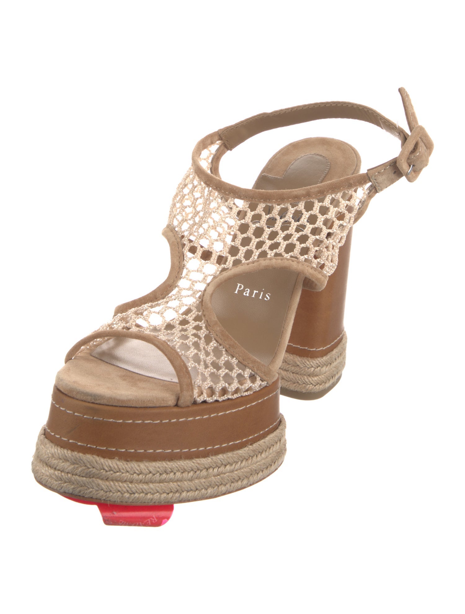 Christian Louboutin Suede Animal Print T-Strap Sandals