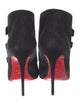 Christian Louboutin Suede Crystal Embellishments Lace-Up Boots