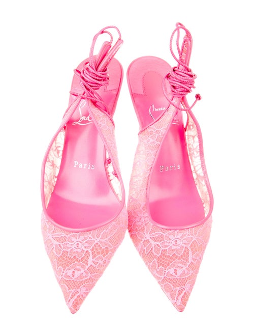 Christian Louboutin Lace Pattern Slingback Pumps