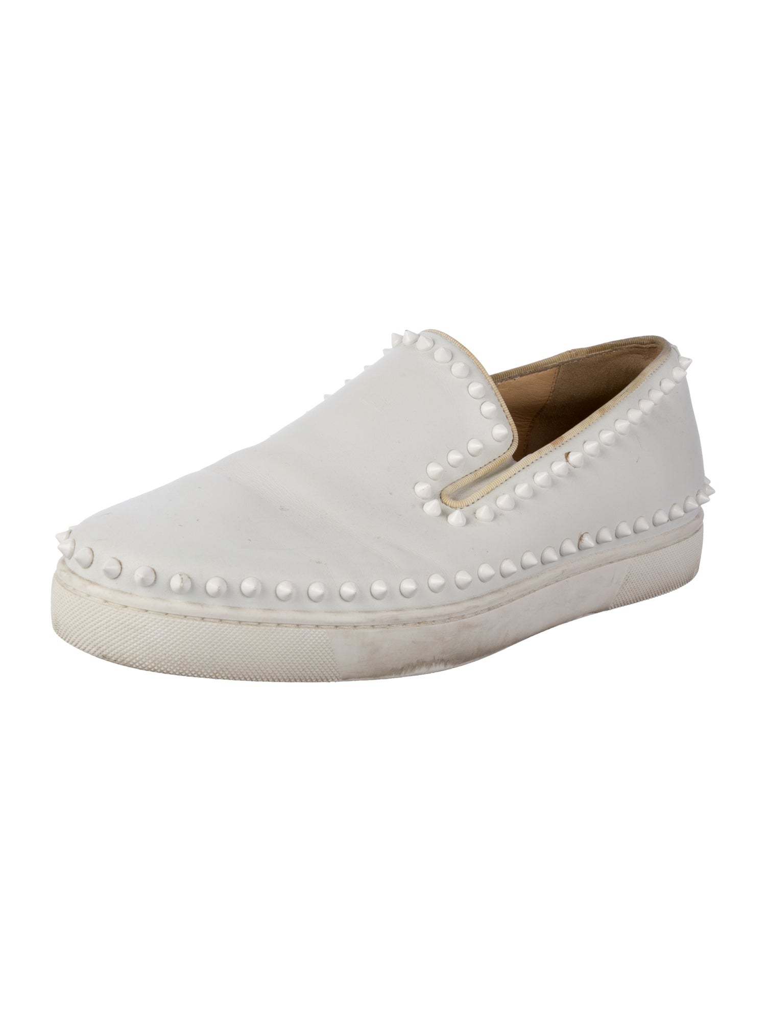 Christian Louboutin Spike Accents Leather Loafer Sneakers
