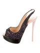 Christian Louboutin Glitter Glitter Accents Slingback Pumps