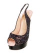 Christian Louboutin Glitter Glitter Accents Slingback Pumps