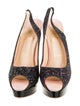 Christian Louboutin Glitter Glitter Accents Slingback Pumps
