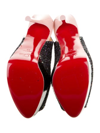 Christian Louboutin Glitter Glitter Accents Slingback Pumps